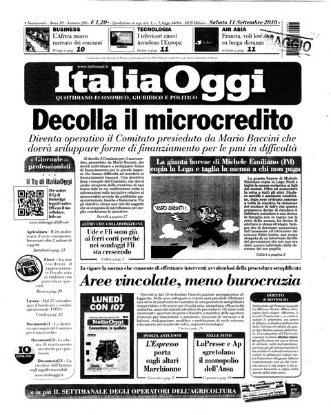 Italia oggi : quotidiano di economia finanza e politica